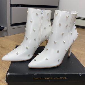 White Pearl ankle booties